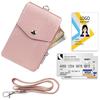 Vertical Leather Card Holder Wallet Multi-Pocket Neck Lanyard ID Badge Holder with Zip Pocket Card Slots for Work School Cruise Hotel