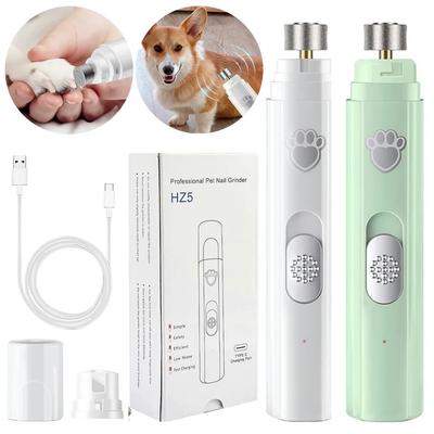 Electric Dog Nail Grinder Painless LED Light Pet Nail Grinder with Polisher Wheel 2-Speed Pet Nail Clipper for Pet Paws Grooming