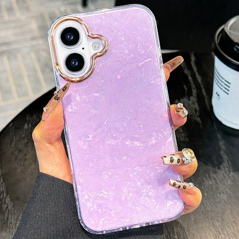 Applicable To IPhone17promax Mobile Phone Case New Fantasy Glitter Powder Shell Pattern Full Edge 15 Anti Fall Simple Style