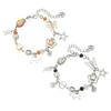 1 Pair Friendship Bracelet Beaded Bracelet Moon Sun Jewelry Alloy Texture Adjustable Beaded Bracelet for Daily and Party