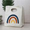 Rainbow Print Portable Lunch Bags Thermal Insulated Bento Box Tote Office Cooler School Picnic Food Storage Pouch for Women Kids