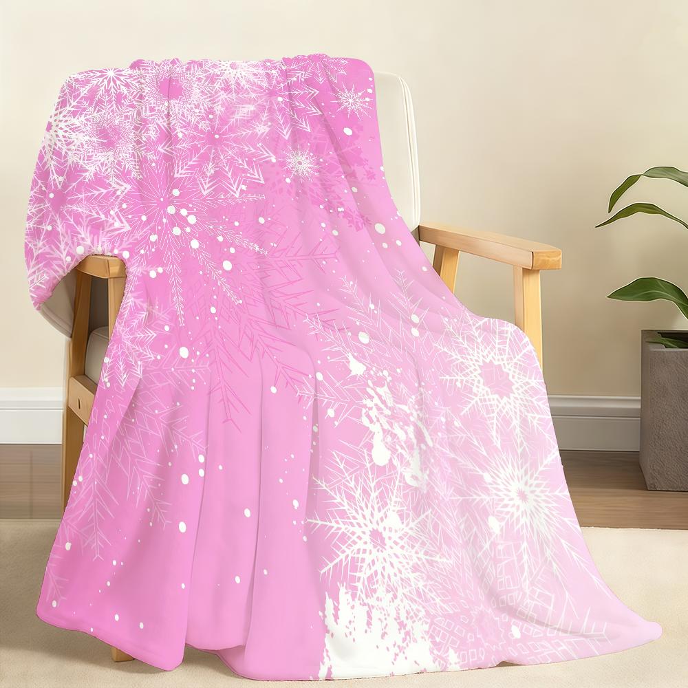 P-Pink S-Snowflake P-Pattern Blanket Soft Throw Blanket for Home Bedroom Bed Sofa Picnic Travel Office Rest Cover Blanket Gift