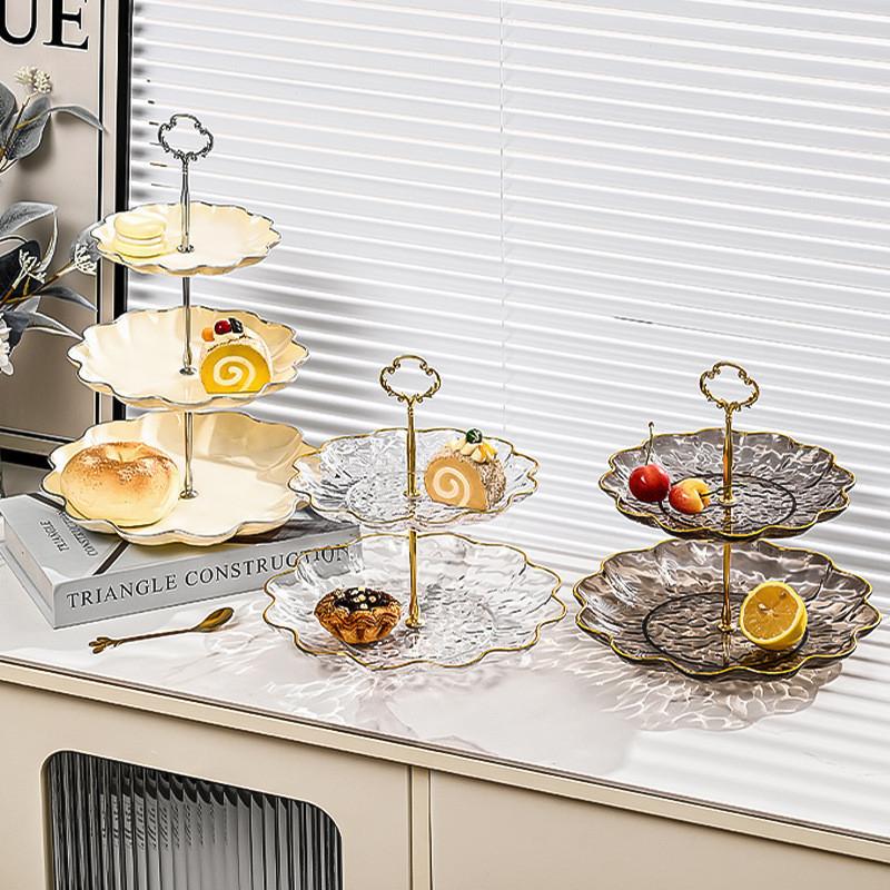 Fruit Plate, Living Room, Household Tea Table, Multi-Layer Afternoon Tea, Dim Sum Cake Plate, Dessert, Front Desk Display Shelf, Light Luxury