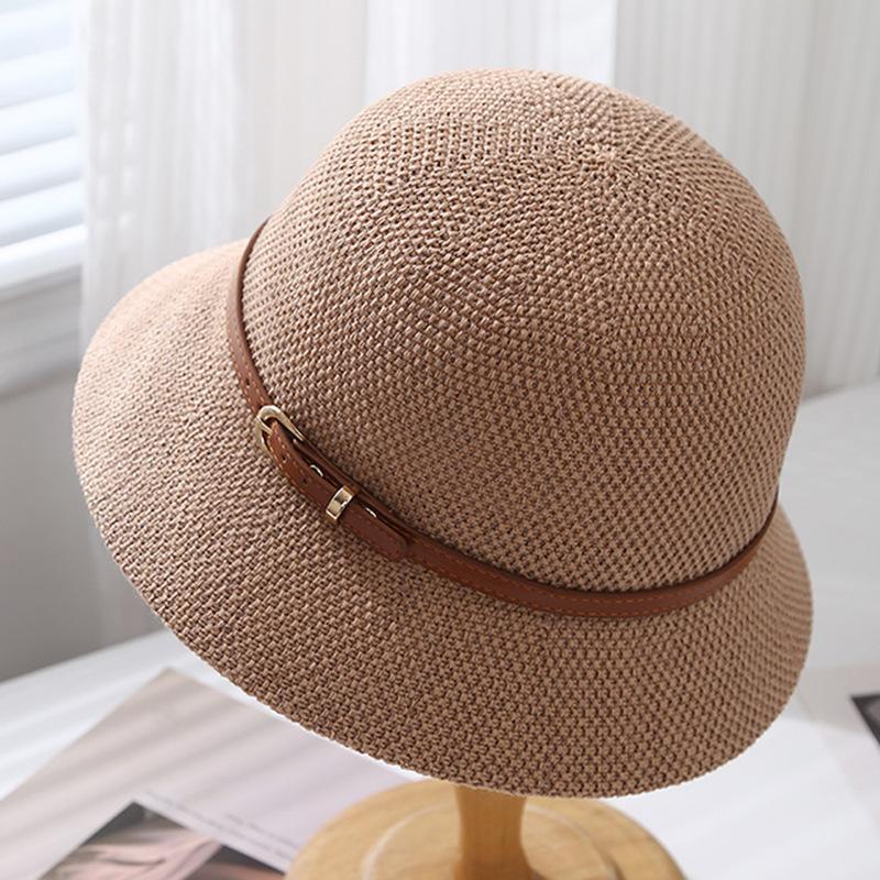 New fashion belt buckle versatile breathable comfortable sun hat outdoor travel leisure vacation small brim basin hat