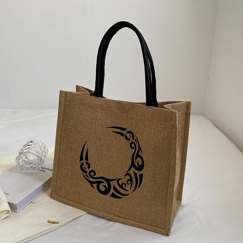 Women's Large Capacity 2024 Fashion Linen Tote Bag - Single Shoulder, Student-Friendly, In Stock