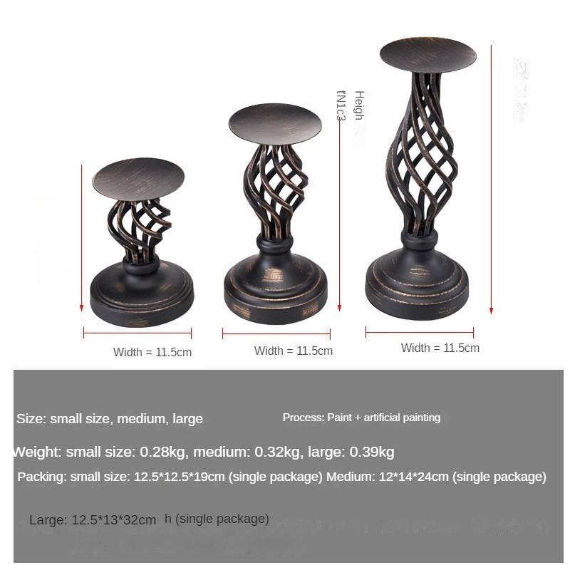 American Retro Candlestick Ornament Hollowed Out Black Valentine's Day Table Wedding Candlelight Dinner Prop Decoration Cup