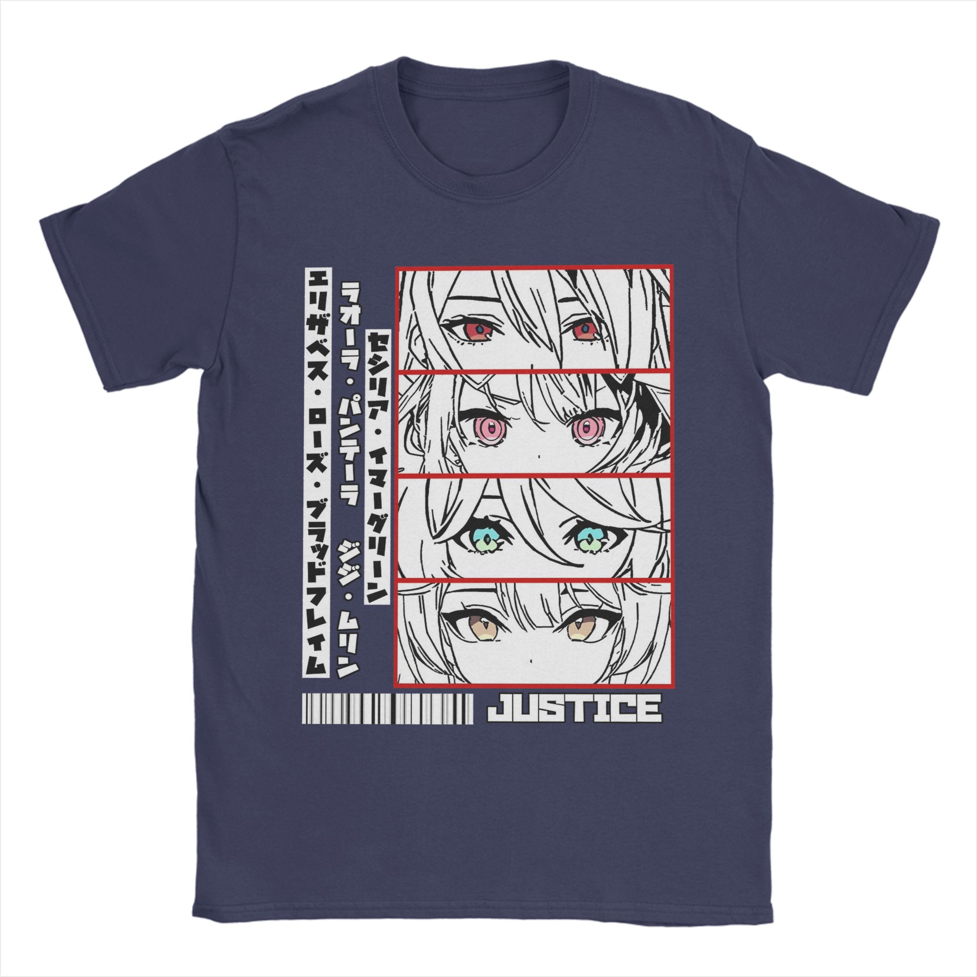 

Casual Holo Justice Panel Hololive TShirts Unisex O Neck Pure Cotton T Shirt Short Sleeve Tees Gift Idea Clothing 4XL