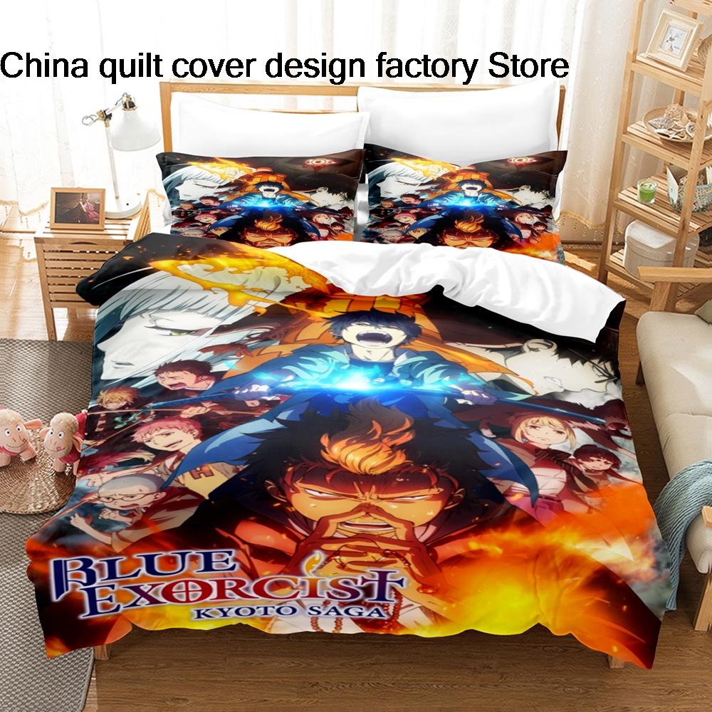 Bed linen 3D Print Anime Bedding Set 3Pcs Shonen Manga Duvet Cover Set with Pillowcases for Teens Fans Bedroom Decor bedding
