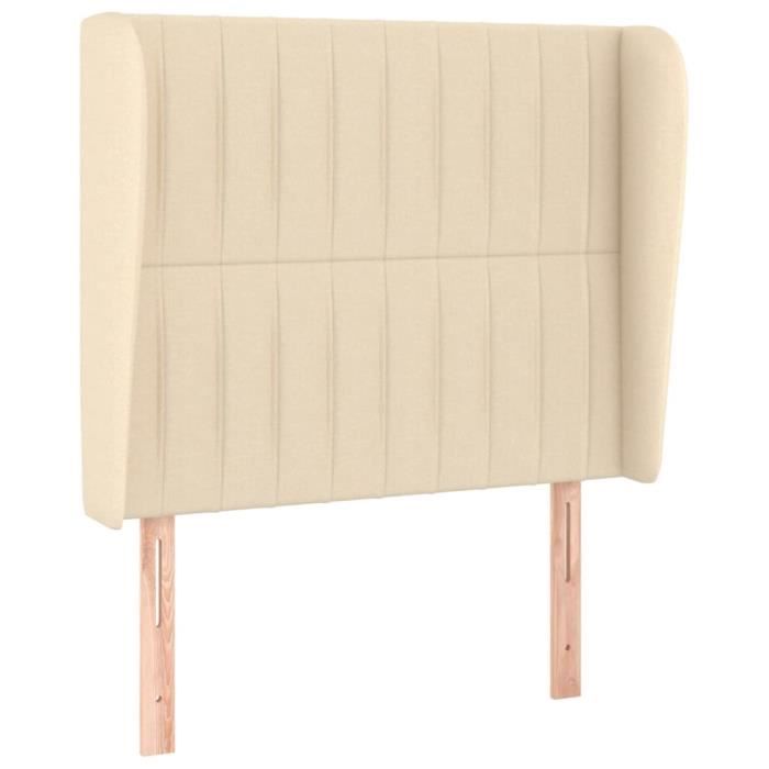 VidaXL Tête de lit avec oreilles Crème 83x23x118-128 cm Tissu3118173