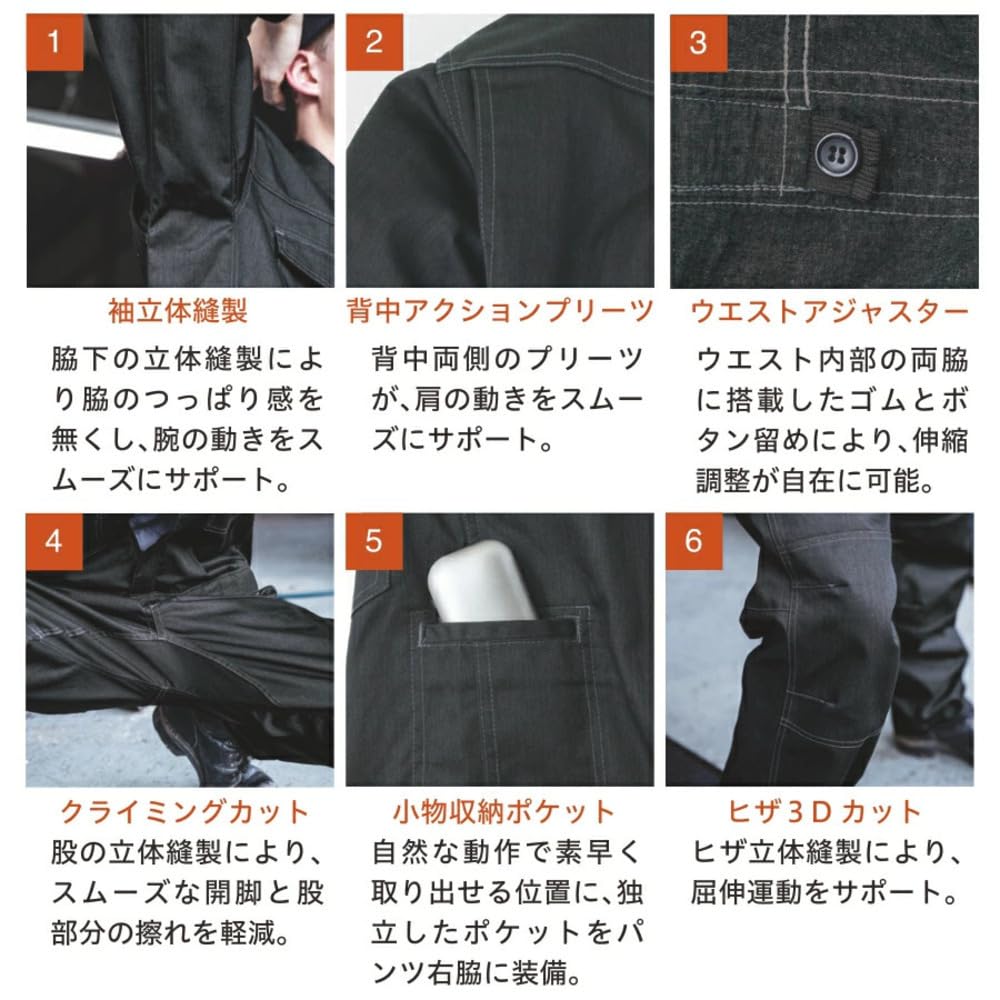 GRACE ENGINEERS GE430 30 Heather Navy All-Season Melange One-Pleat Long Sleeve Jumpsuit, Size M