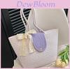 Elegant Woven Tote Bag Trendy Bucket Shape Handbag For Beach Or Vacation Use