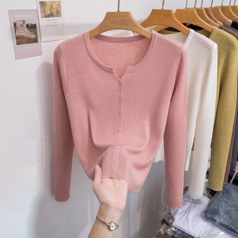 2024 Women's Lightweight Wool Knit Cardigan: Soft, Long Sleeve Sun Protection for Spring/Summer