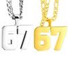 New Stainless Steel Chain 67 Number Pendant Necklace For Women Men Lucky Number T Rend Chain Party Jewelry Gifts 67 Necklace