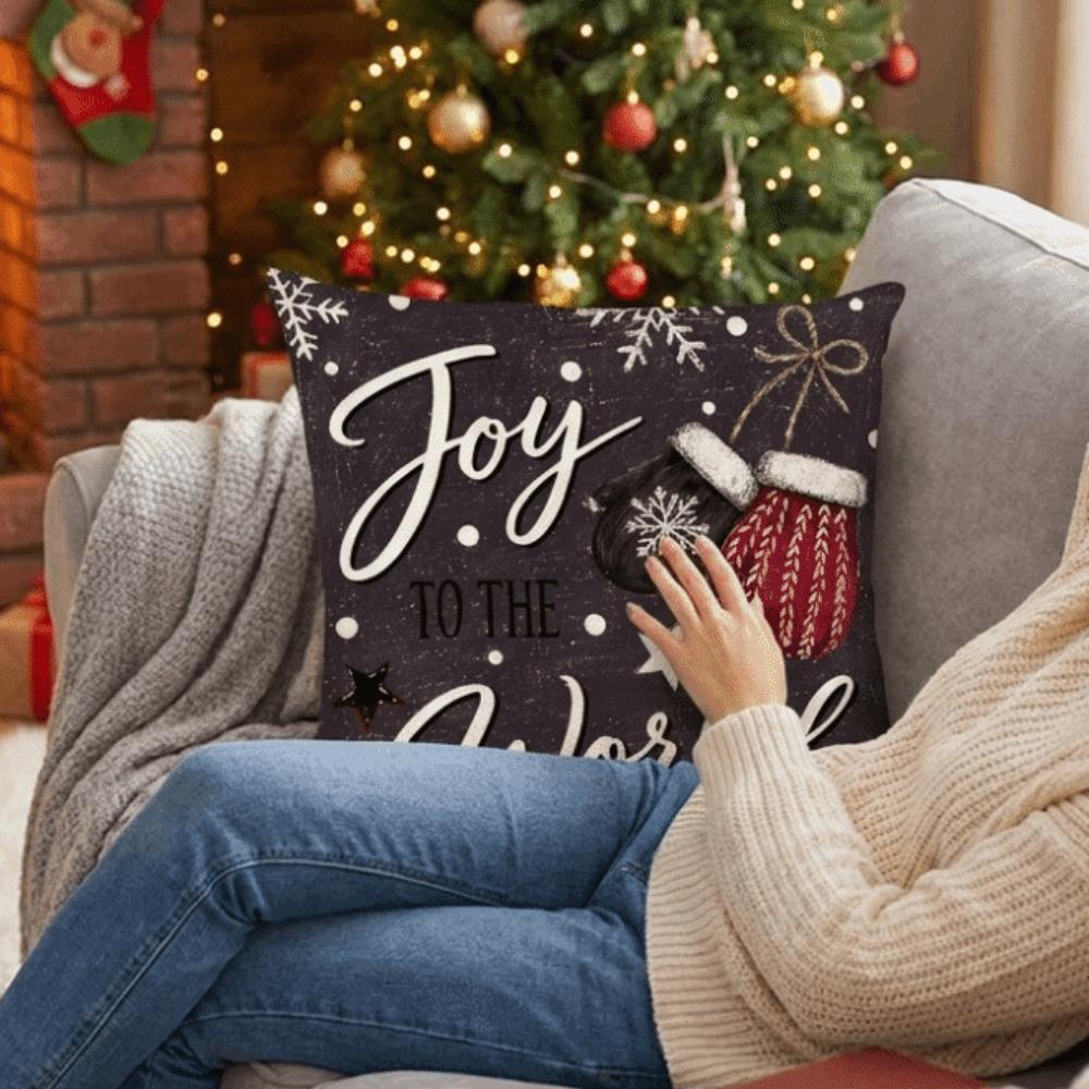 Vintage Christmas Pillow Cover Snowman Snowman Pillow Case Cute Xmas Tree Cushion Cover Home Sofa