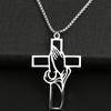 Christian Bible Cross Necklace, Stainless Steel Pendant Chain For Men,  Prayer Jesus Jewelry Gift, Corrente Men
