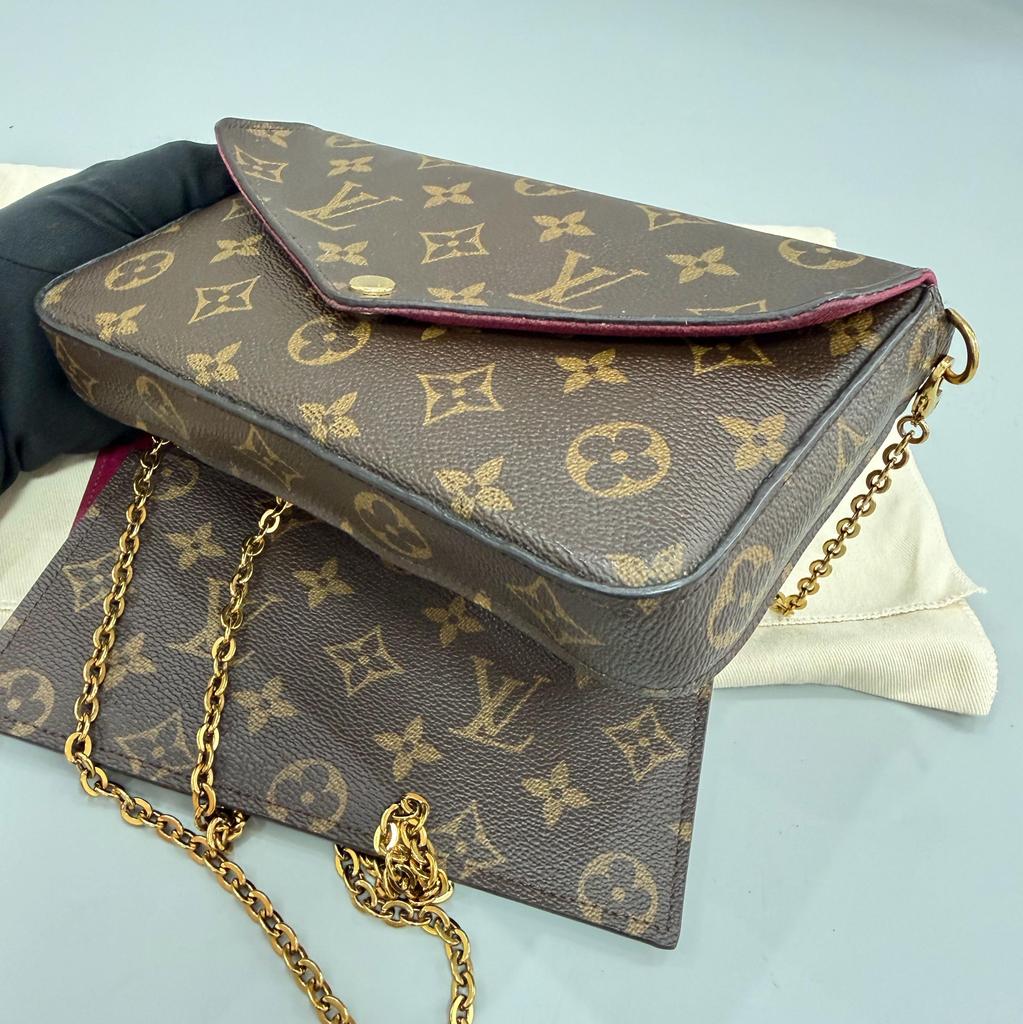 [Usato] Pochette Felicie Monogram Classico Tela Rivestita e Pelle Borsa a Catena Tre-in-Uno - Buono #NSR87