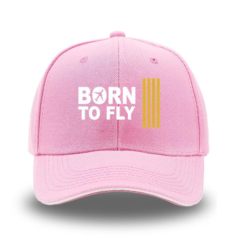 Sandwich sandwich print BORN TO FLY European and American hard top curved edge baseball hat men's outdoor hat