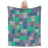 Warm Soft Flannel Blanket for Kids  Travel Throw for Bed Couch Sofa  Childrens Diagonal Design Blanket  Bricks Blocks Pattern Be