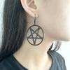 Punk Pentagrams Pendant Earrings Edgy Gothic Jewelry for Halloween and Alternative Witchcraft Amulet Pendant Earrings