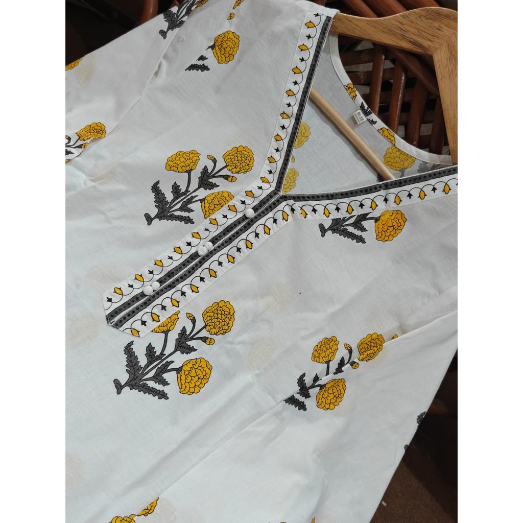 Hand Block Printed Women's Kurti Pant Set Paksiatni Designer Ethnic Kurta Set