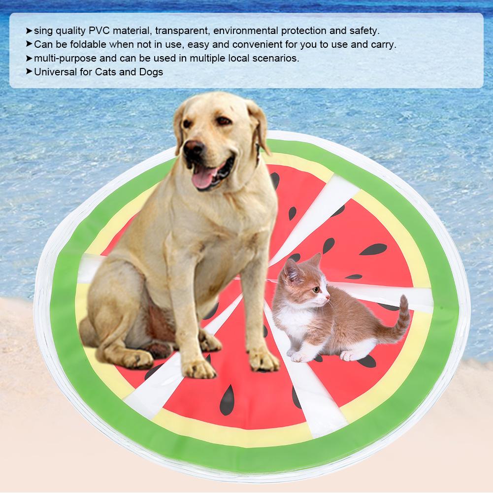 Pet Ice Pad PVC Fruit Pattern Round Cooler Mat Water Cooling Cushion Summer Cats Dogs SeatWatermelon