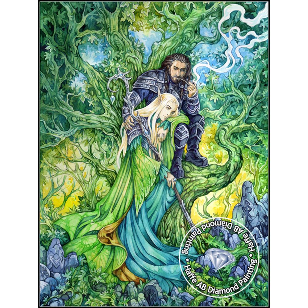 2026 New Fantasy Lord Elf Prince Diamond Art Painting Ring Power Forest Landscape Tree Flower Mosaic Home Decor