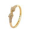 Schmuck Tier Leopard Armband Hip Hop Mikro-gepflasterter Zirkon Offenes Armband