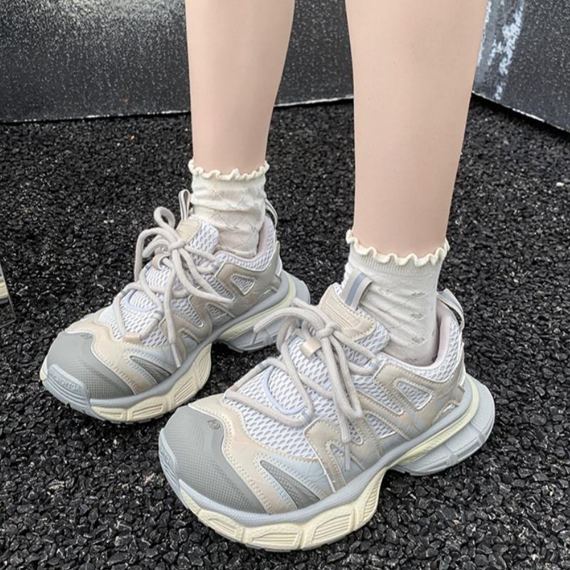 Fashion High Quality Mesh Breathable Women Sneakers NEW 2025 Spring Autumn New Fashion Vulcanized Shoes Comfortable Lace Up Sneakers