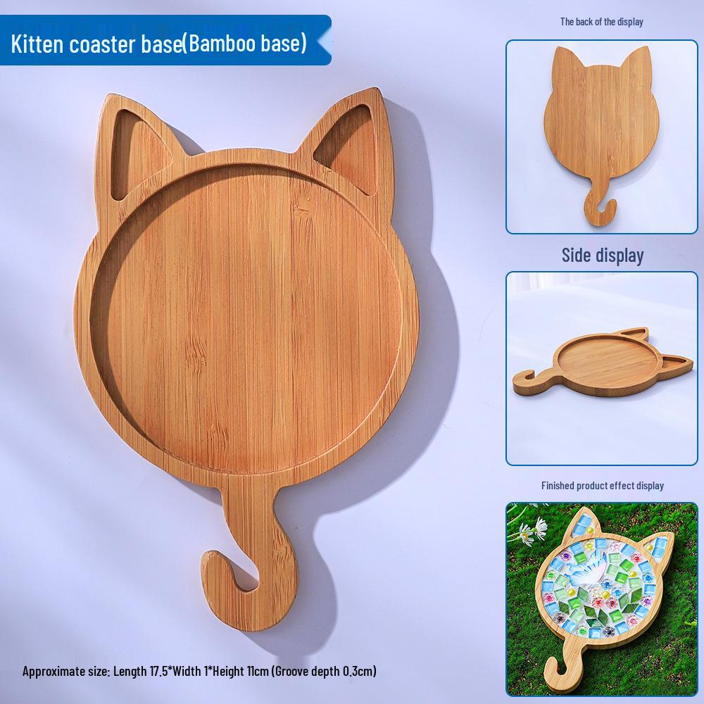 Bamboo Coaster & Placemat DIY Kit for Kids - Square & Round Mosaic Base