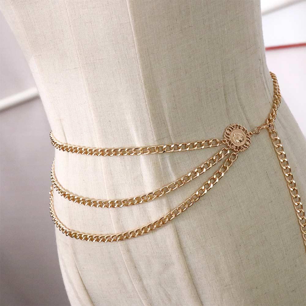 Clothes Decoration Zinc Zinc Alloy Chains Adjustable Aluminum Chain Waist Chain Women Body Chain Metal Belts