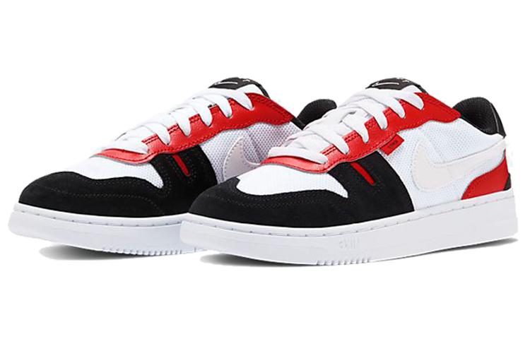 Nike Squash Type Fabric Slip Resistant Cushioning Low top Kids' Skateboarding Shoes Red White CJ4119-101