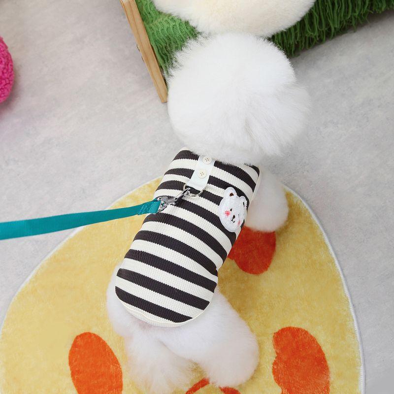 

Одежда для питомцев Новая весенне-летняя одежда для щенков Товары для питомцев Жилет с кольцом для поводка в 24 полоски S-small Black