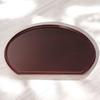 New Tray Tame Bisha Black with Vermilion Lacquerware Made In Japan J-kitchens 2-shaku Half-Moon Double-Sided (Tray) / Red, 36cm, (ABS Resin),