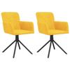 VidaXL Chaises pivotantes de salle à manger 2 pcs Jaune Velours 344797
