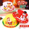 DIY Christmas Cap Adornment Children Handmade Non-Woven Hat Craft Kits Toys Ideal for Kids Kindergarten Learning-Focused Playthings Xmas Presents
