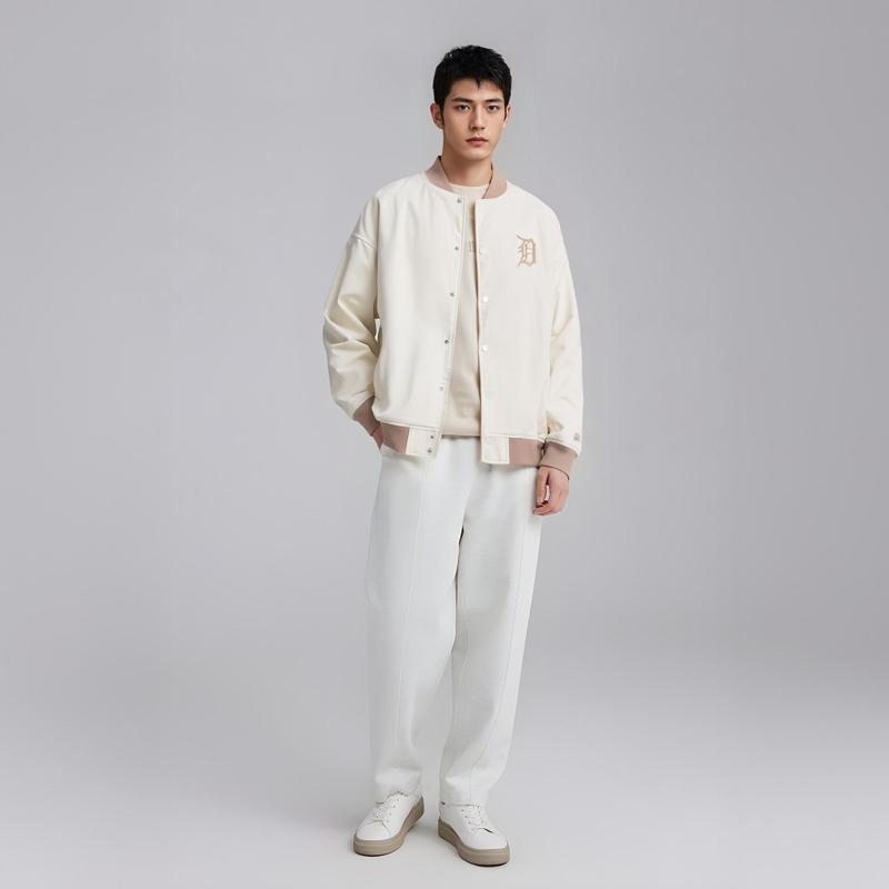 New Era FW24 MLB Drop Shoulder Return Skateboarding 1990 Series Loose Single-Breasted Long Sleeve Cotton Jacket Unisex Jackets Ivory 14385111