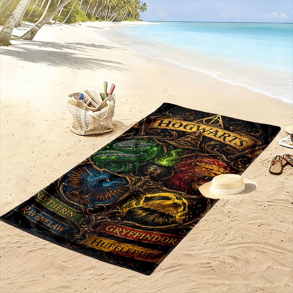 Hogwarts House Crests Towel Beach Towel Quick-drying for Travel Outdoor Sports Jogging Beach and Swimming
