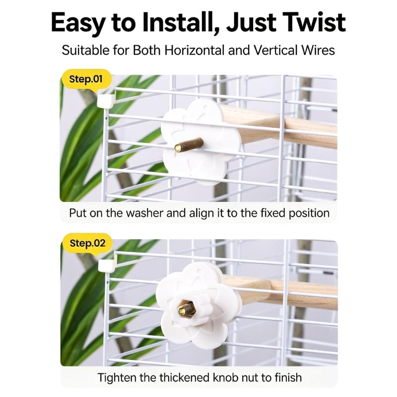 Parrots Mirror Perch Natural Wood Stand For Bird Cage With Safe Acrylic Mirror For Pet Bird Entertainment Play Resting