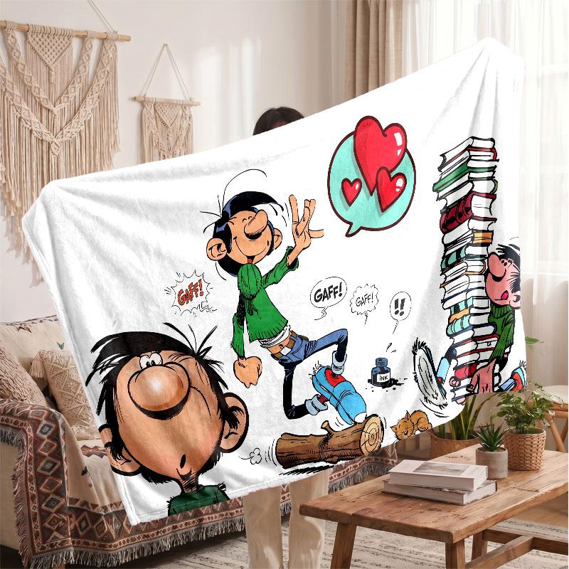 Warm Flannel BlanketGaston Lagaffe Soft Cozy Throw Blanket for Bedroom Couch