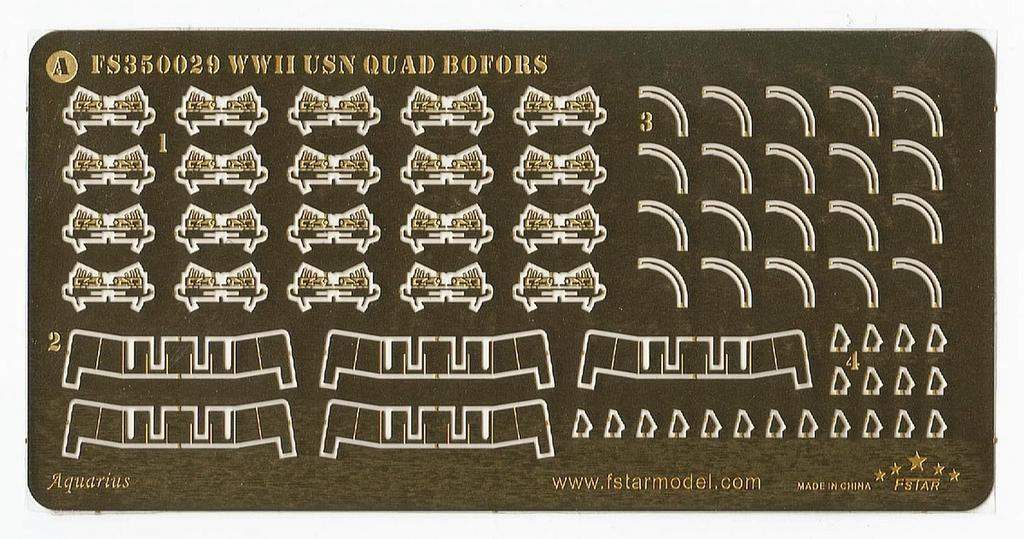 Five Star Models WWII American Bofors Quadruple Gun Set of Plastic Model Parts FSM350029 1/350 Anti-Aircraft 4, (Ships)