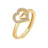 Women Heart Shaped Diamond Wedding Ring Romantic Couple Engagement Band For Marriage Proposal Jewelry Gift