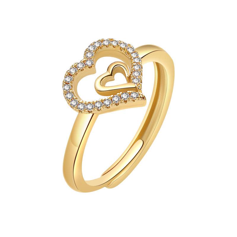Women Heart Shaped Diamond Wedding Ring Romantic Couple Engagement Band For Marriage Proposal Jewelry Gift