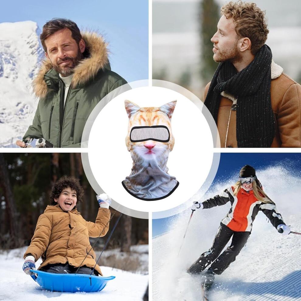 Full Face Cat Mask, Stretchy Fabric, Model B, Sun Protection, Ski Mask With Ears, Animal Masks For Adults B