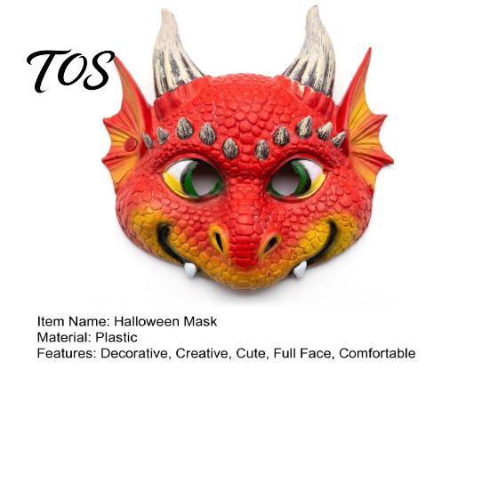 Maschera Realistica Testa di Drago 3D Maschera Carina per Tutto il Viso, Festa di Halloween Bambino Leggera Traspirante Materiale Morbido Costume per Giochi di Ruolo Animale con Squame E