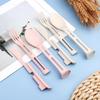 Wheat Dinnerware Straw Knife Fork Spoon Set Nordic Wheat Portable Tableware Outdoor Student Travel Flatware