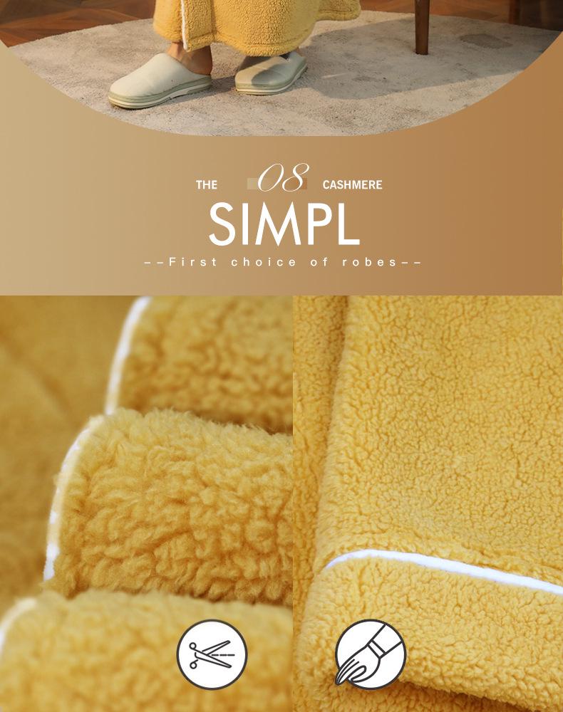 2024 Höst/Vinter Unisex Extra Lång Morgonrock i Korallfleece