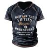 Men'S Printed T-Shirt Outdoor Street Short-Sleeved Hooded Button T-Shirt