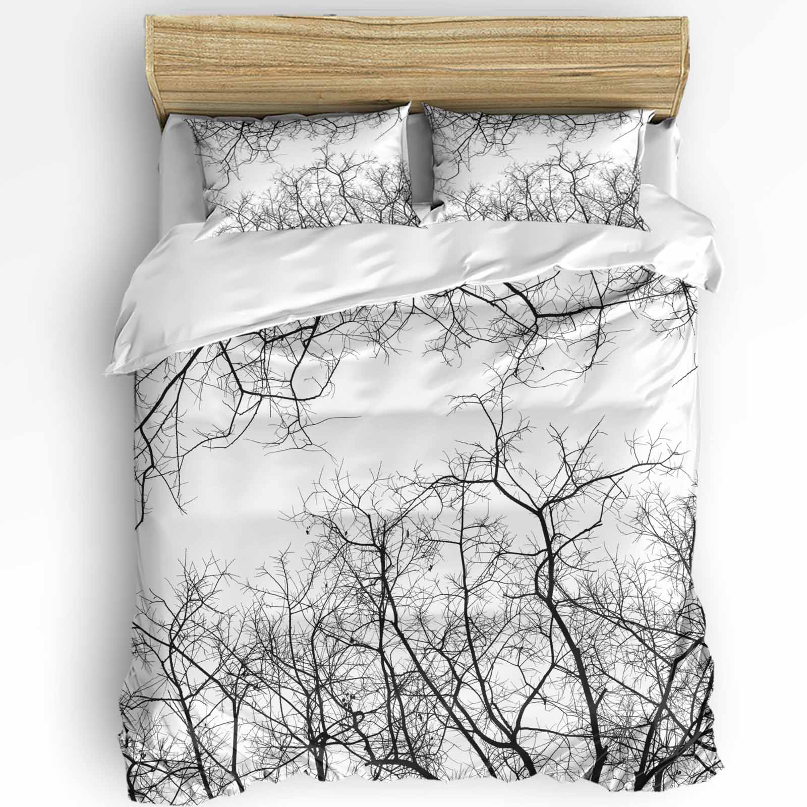 

Black White Branches 3pcs Couple Duvet Cover With Pillow Case Custom Comforter Bedding Set Quilt Cover Double Bed Home Textile EU single(135x200cm)