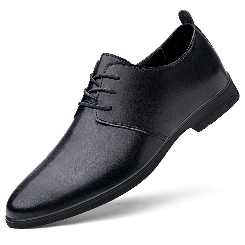 Men Minimalist Oxfords Shoes Men Leather Casual Shoes 2025 New Elegantes Flats Business Shoes Lace-Up All-match Dress Footwear