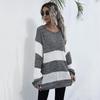 YYFS Women's Fashion Stripe Print Autumn Winter Long Sleeve O-Neck Sweaters